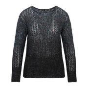 Mørkeblå Crewneck Paillet Sweater