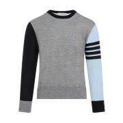 Blå Crewneck Uld Sweater