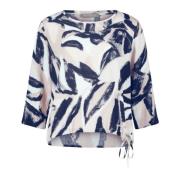 Grafisk Print Bluse Skjorte