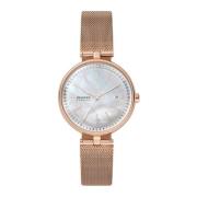 Rose-Tone Solar-Powered Mesh Watch