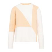 Orange Geometrisk Uld Sweater