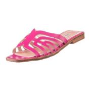 Elegant Laser Cut Pink Sandals