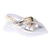 Sandal in gold nappa leather