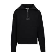 Zip-up Turtleneck Sweater