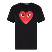 Sort T-shirt med hjerteprint