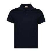 Læder Polo Shirt med Logo Broderi