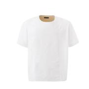 Hvid Oversize T-Shirt med Sidelukning