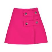 Kort Mini Nederdel Ensfarvet