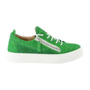 Grøn Glitter Læder High-Top Sneakers