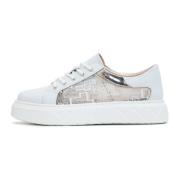 Hvide Læder Platform Sneakers