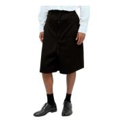 Tekstureret Draperet Bermuda Shorts