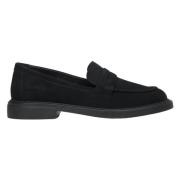 Kvinders Sorte Penny Loafers lavet af Ægte Velour ER00114532