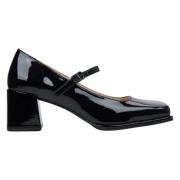 Sort Patentlæder Mary Jane Pumps