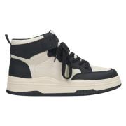 Kvinders Beige & Sort Læder High-Top Sneakers ER00114291