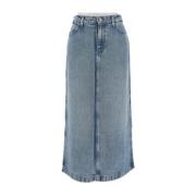 Denim Midi Nederdel