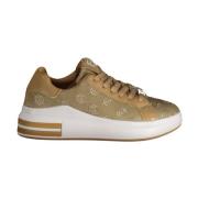 Beige Sneakers med Broderet Logo til Kvinder