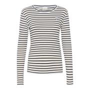 Stribet Langærmet T-shirt Midnight Marine