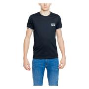 Sort Bomuld Rund Hals T-shirt