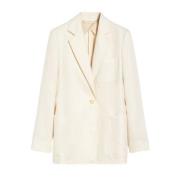 Ivory Linen Blazer Jakke