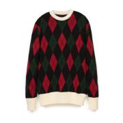 Italiensk Designer Argyle Sweater