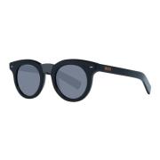 Sorte runde solbriller med UVA/UVB-beskyttelse