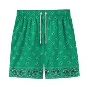 Grøn Paisley Badeshorts