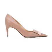 Nude Læder Hæl Pumps