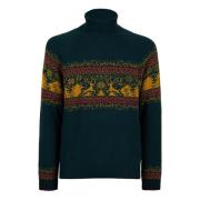 Grøn Uld Kashmir Turtleneck Julesweater