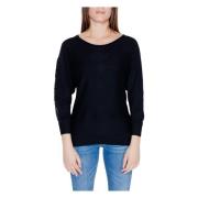 Sort Strik Rund Hals Sweater