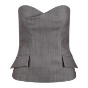 Sweetheart Wool Top med Strapless Neckline