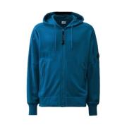 Diagonal Raised Fleece Zipped Hoodie