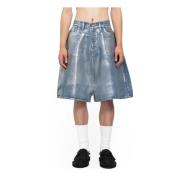 Blå Foiled Denim Shorts