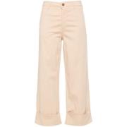 Beige Bomuld Capri Bukser