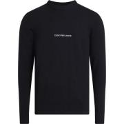 Sort Sweater med Kontrast Logo