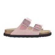 Pink PVC Sandaler med ruskindkant