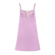 Pink Satin Mini A-Line Kjole