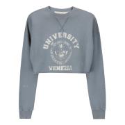 Cropped sweatshirt med frontprint