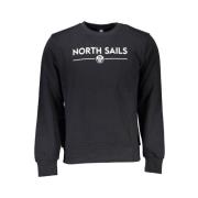 Sort Bomulds Sweatshirt med Print Logo