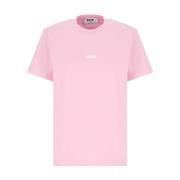 Pink Bomuld T-shirt Rund Hals Logo