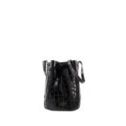 Sort Læder Skuldertaske - Crossbody