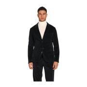 Velour Stribet Herre Blazer