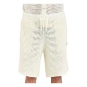 Creme Perforerede Shorts