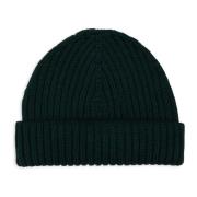 Grøn Ribstrikket Beanie Hat