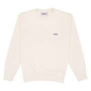 Bomuld crewneck sweatshirt med logo patch