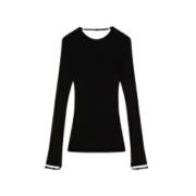 Ribstrik Sweater med Elastiske Manchetter