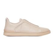 Triple Stitch Low-Top Sneakers i Beige