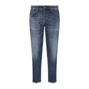 Slim Denim Jeans, Blå, Knappelukning