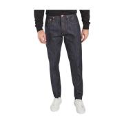 Indigo Denim Afslappede Tapered Jeans