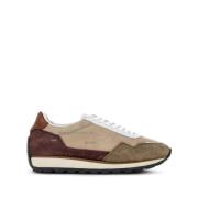 Læder Sneakers Beige Hvid Brun