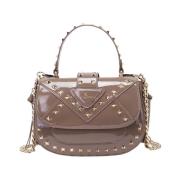 Studded Beige Håndtaske med Aftagelig Rem